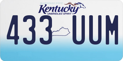 KY license plate 433UUM