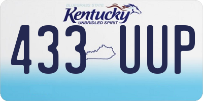 KY license plate 433UUP