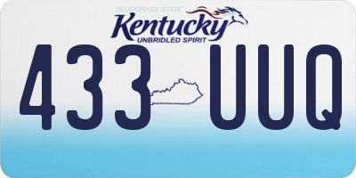 KY license plate 433UUQ