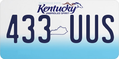 KY license plate 433UUS