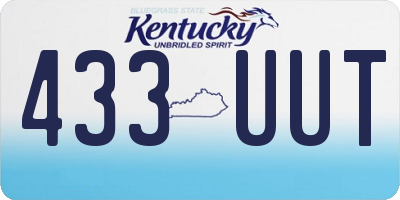 KY license plate 433UUT