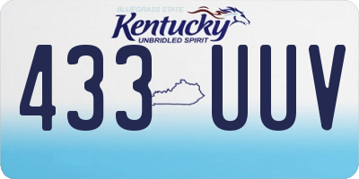 KY license plate 433UUV