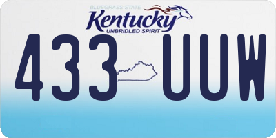 KY license plate 433UUW