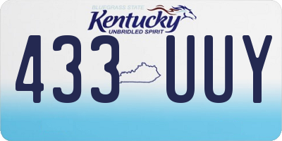 KY license plate 433UUY