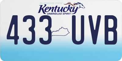 KY license plate 433UVB