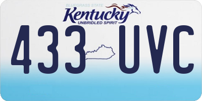 KY license plate 433UVC