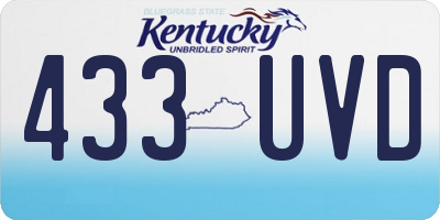 KY license plate 433UVD