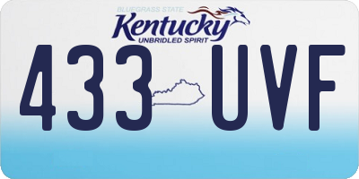 KY license plate 433UVF