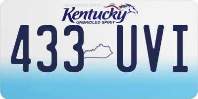 KY license plate 433UVI