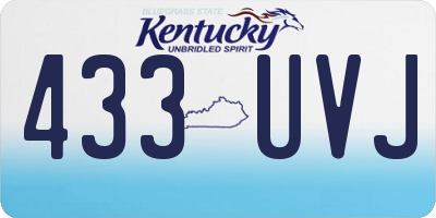 KY license plate 433UVJ