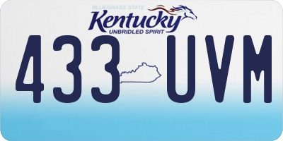 KY license plate 433UVM
