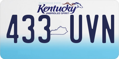 KY license plate 433UVN