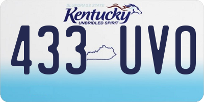 KY license plate 433UVO