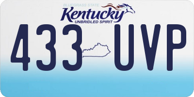KY license plate 433UVP