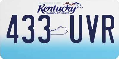 KY license plate 433UVR