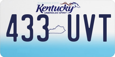 KY license plate 433UVT
