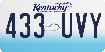 KY license plate 433UVY