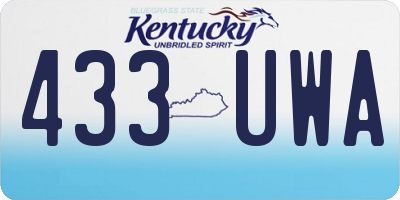 KY license plate 433UWA