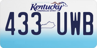 KY license plate 433UWB