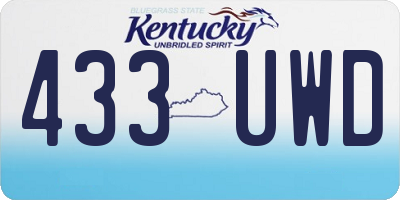 KY license plate 433UWD
