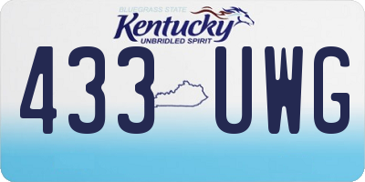 KY license plate 433UWG