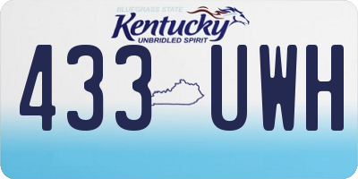 KY license plate 433UWH