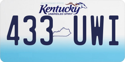 KY license plate 433UWI