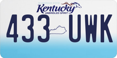 KY license plate 433UWK