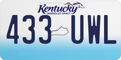 KY license plate 433UWL