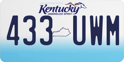 KY license plate 433UWM