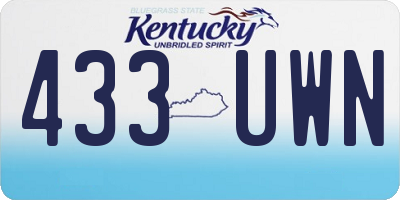 KY license plate 433UWN