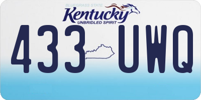 KY license plate 433UWQ