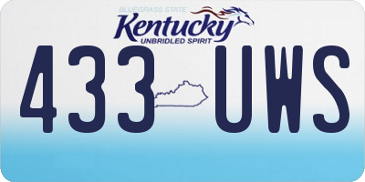 KY license plate 433UWS
