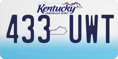 KY license plate 433UWT