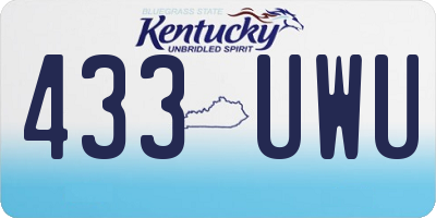 KY license plate 433UWU