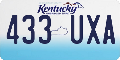 KY license plate 433UXA