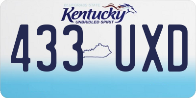KY license plate 433UXD