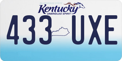 KY license plate 433UXE