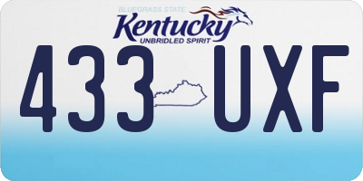 KY license plate 433UXF