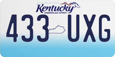 KY license plate 433UXG
