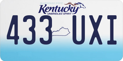 KY license plate 433UXI