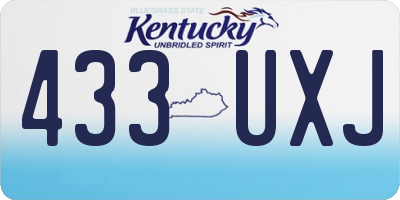 KY license plate 433UXJ