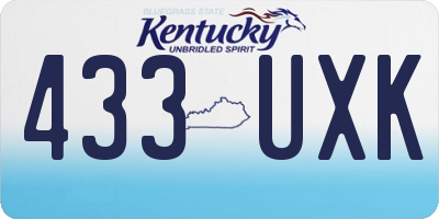 KY license plate 433UXK