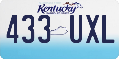 KY license plate 433UXL