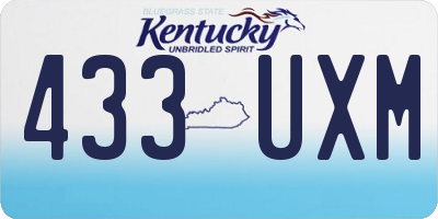 KY license plate 433UXM