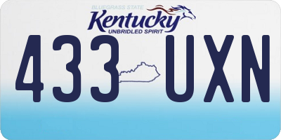 KY license plate 433UXN