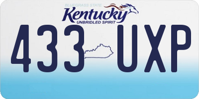 KY license plate 433UXP