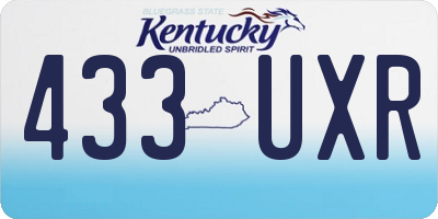 KY license plate 433UXR