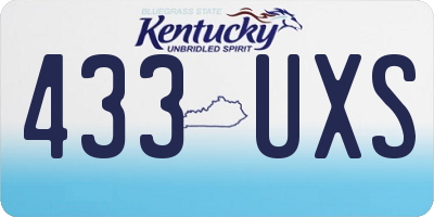 KY license plate 433UXS