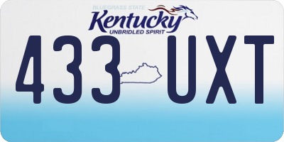 KY license plate 433UXT